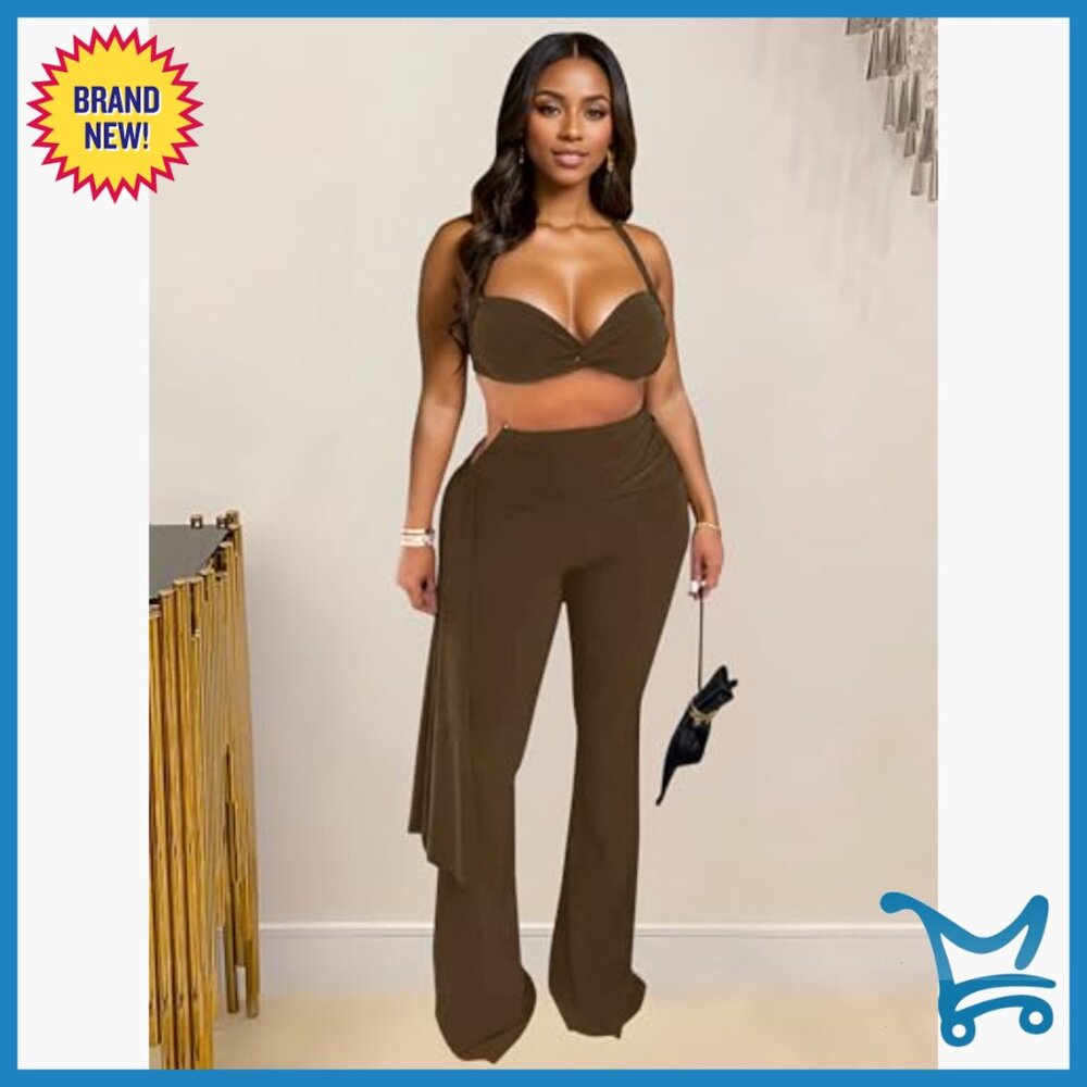 Large Polyester Blend Two Piece Set with Backless… - image 3